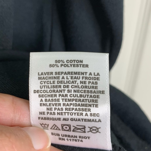 Sub_Urban Riot “Evening Wear” V-Neck Pullover Jolie Hoodie Sweatshirt Black XS - Picture 9 of 10